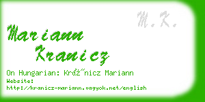 mariann kranicz business card